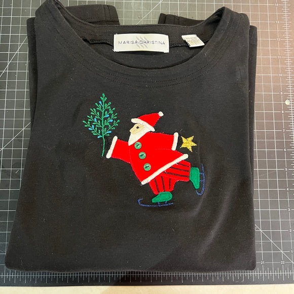EUC Marisa Christina long sleeve Christmas Tshirt sz Large - Picture 1 of 3